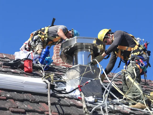 Protective chimney cap installed by Kingston Chimney Sweep in Kingston, MA