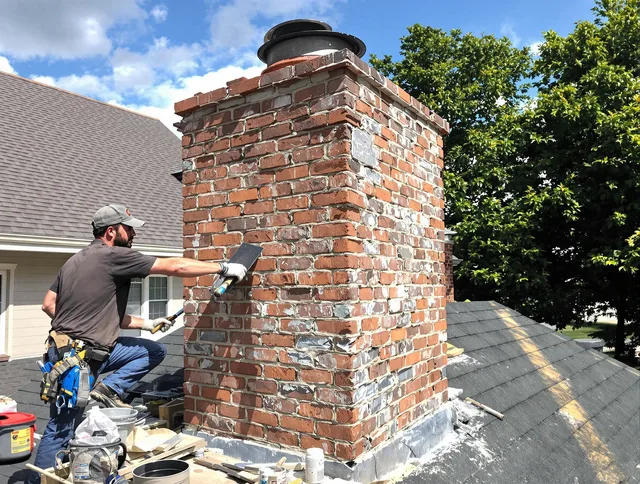Completed chimney rebuild by Kingston Chimney Sweep in Kingston, MA