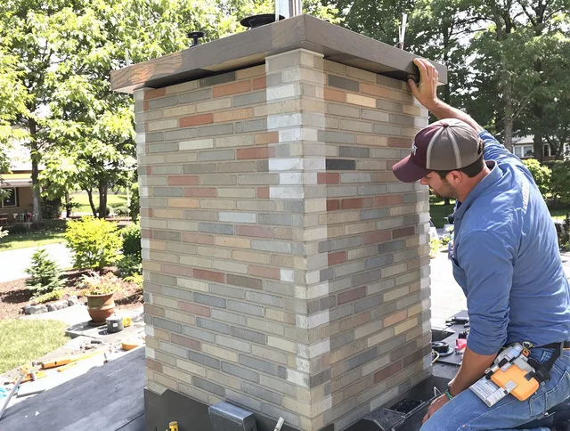 Kingston Chimney Sweep completing a modern chimney remodel in Kingston, MA