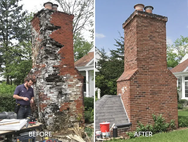 Kingston Chimney Sweep performing a full chimney restoration in Kingston, MA