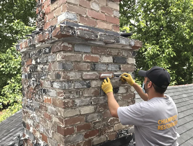 In-progress chimney restoration by Kingston Chimney Sweep in Kingston, MA