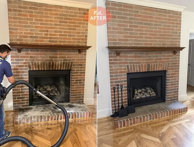 Kingston Chimney Sweep carefully sanitizing a fireplace in Kingston, MA