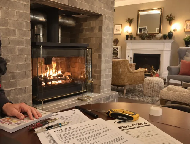 Kingston Chimney Sweep verifying fireplace safety measures in Kingston, MA
